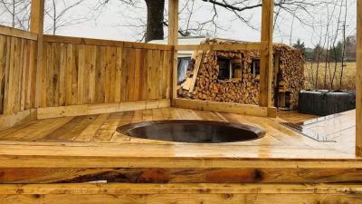 Glamping Jedlová s venkovním wellness