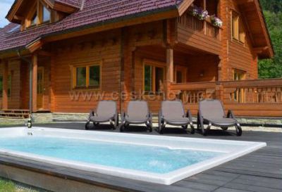 Srub s bazénem