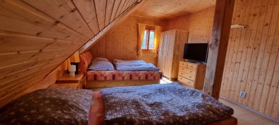 Horská roubenka s bazénem a saunou