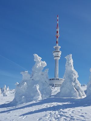 Horský kanadský srub s venkovní vířivkou a bazénem