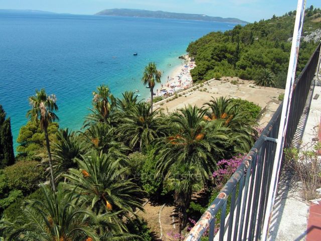 plaž a palmová zahrada u hotelu jadran...tučepi
