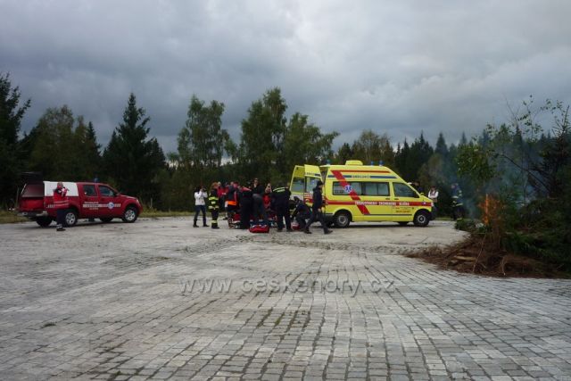 Cvičení IZS na tankovce u Prášil