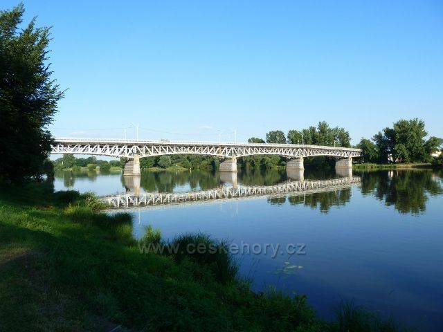 Litoměřice - Tyršův most pod soutokem Labe a Ohře