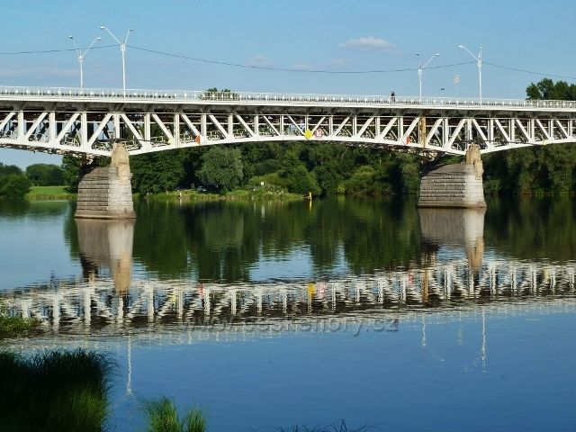 Litoměřice - Tyršův most pod soutokem Labe a Ohře