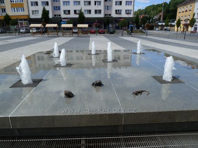 Jeseník- fontána na Masarykově náměstí