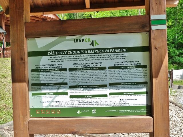 Lázně Jeseník - tabule Zážitkový chodník u Bezručova pramenu
