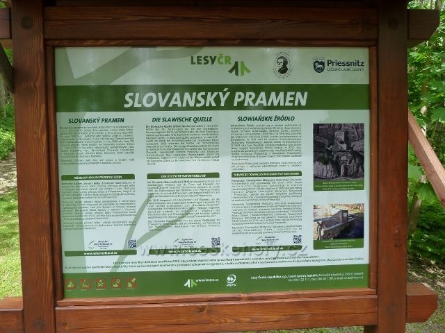 Lázně Jeseník - tabule Slovanský pramen
