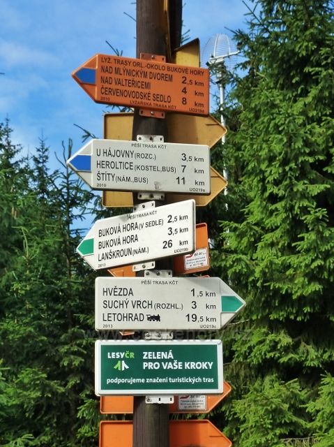 Červenovodské sedlo - turistický rozcestník