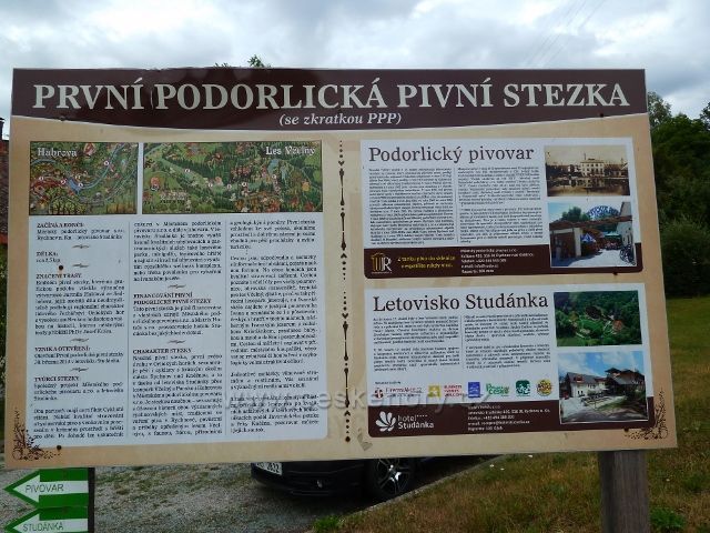 Rychnov nad Kněžnou - tabule První Podorlické Pivní stezky před Městským pivovarem