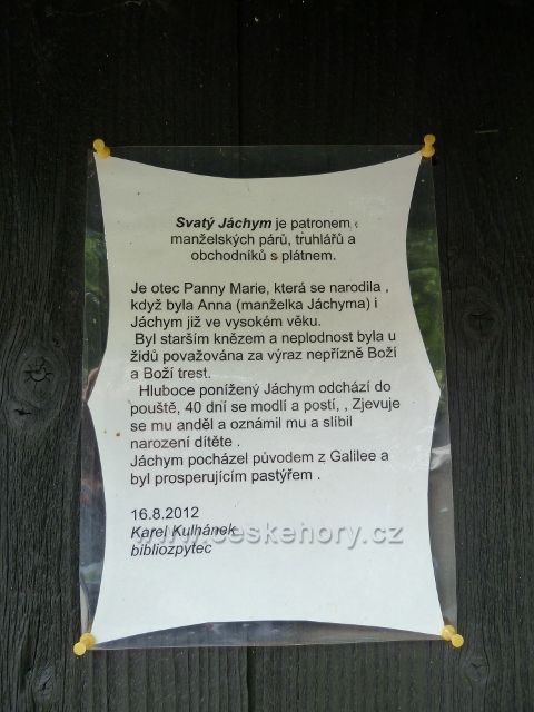 Kronfelzov - informace o Sv.Jáchymovi na místní zvoničce