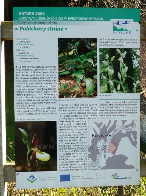 Hanušovice - tabule "Poláchovy stráně" v Údolní ulici