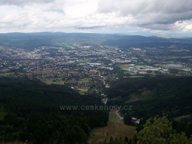 Pohled z Ještědu na Liberec