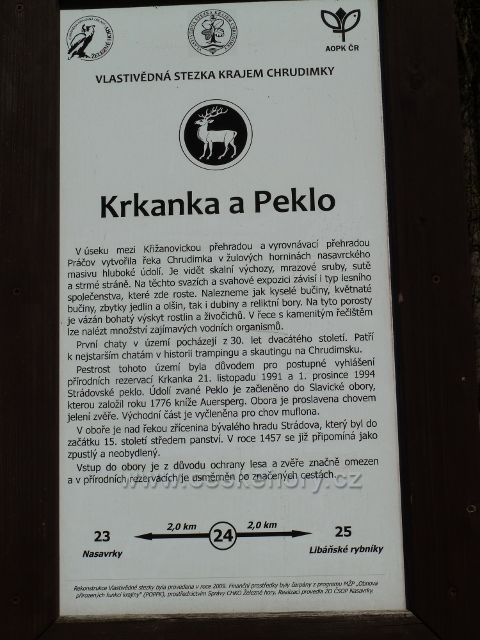 Informační tabule PR Krkanka a Peklo