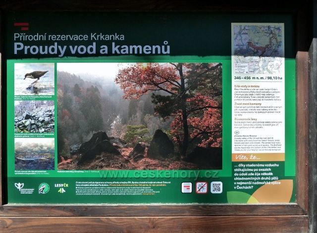 Informační tabule v Pekle na začátku PR Krkanka