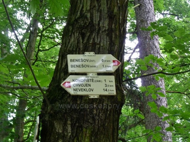 Konopiště -turistický rozcestník u hlavního vchodu do areálu parku
