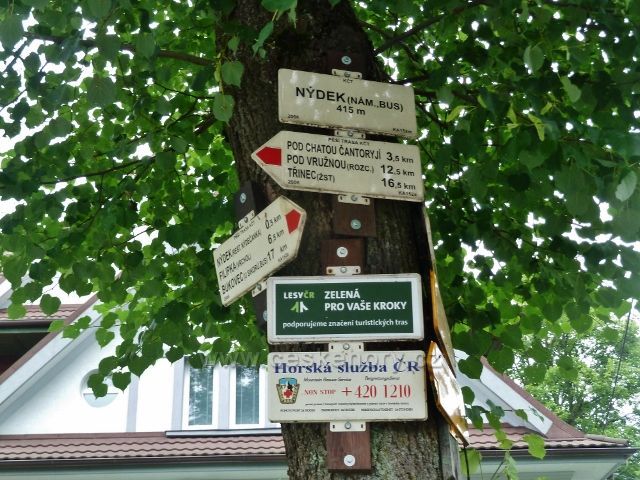 Nýdek náměstí -turistický rozcestník