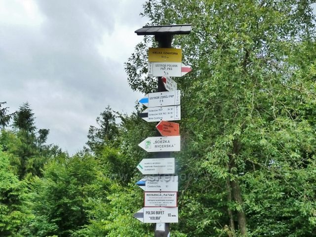 Velká Čantoryje - polský turistický rozcestník