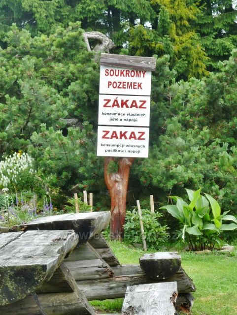 Nýdek - "informační" tabule u chaty Čantoryja