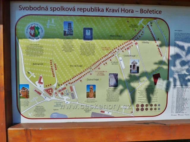 Bořetice -mapa Svobodné spolkové republiky Kraví Hora