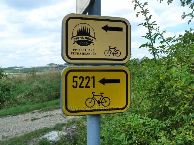 Černá Hora - označení Pivní stezky Petra Bezruče