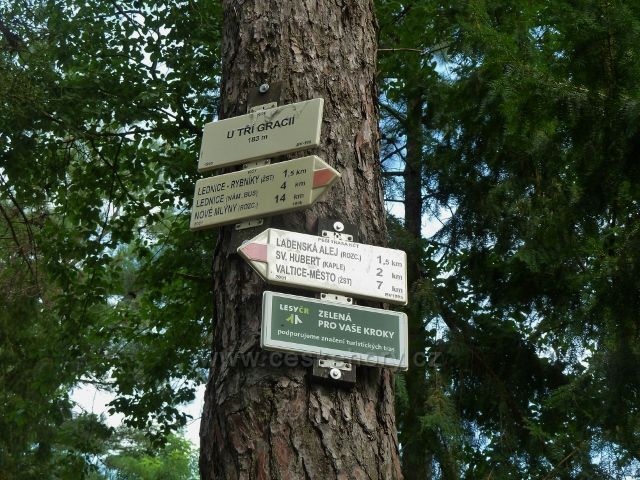 Lednice -turistický rozcestník U Tří grácií