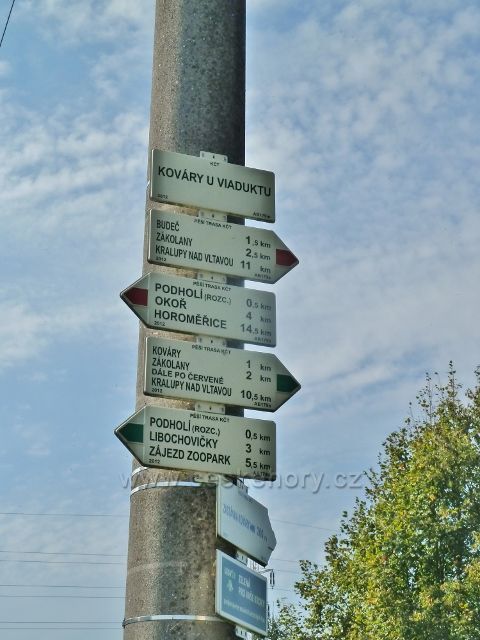 Kováry - turistický rozcestník Kováry u viaduktu