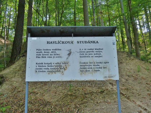 Lanšperk - Havlíčkova studánka , tabule s verši