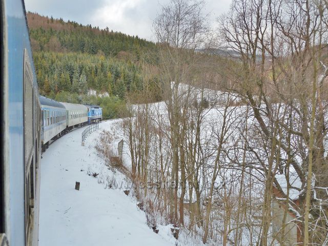 Zimní průjezd Slezským Semmeringem