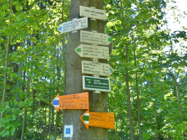 Ostružná - turistický rozcestník Nad Splavem
