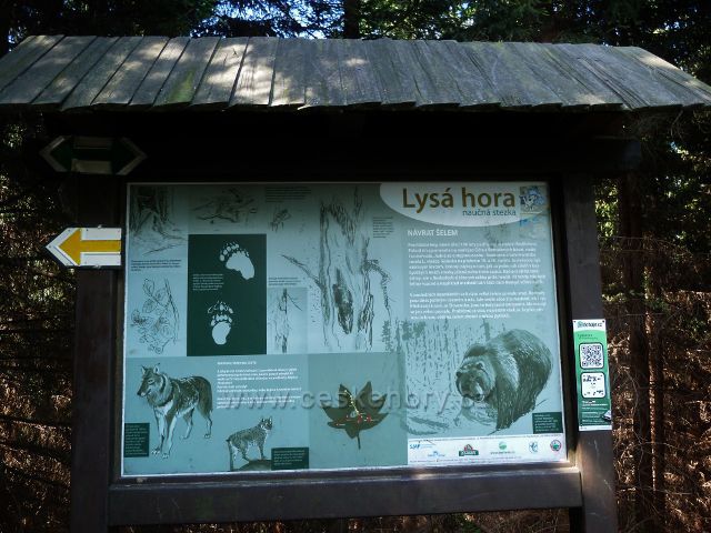 Tabule NS Lysá hora na rozcestí Pod Lukšincem