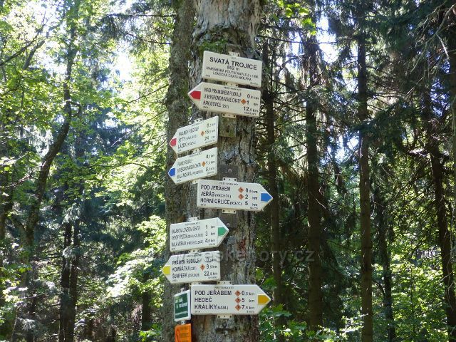 Podlesí - turistický rozcestník "Svatá Trojice,862 m.n.m."