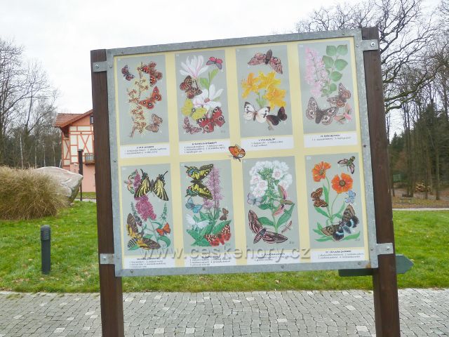 Letovisko Studánka - panel Motýlí zahrady v areálu letoviska