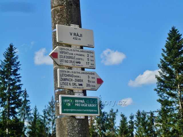 Letohrad - turistický rozcestník V Ráji
