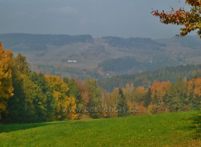 Mladkov - pohled od bývalé lesní školky k Zadnímu hraničnímu vrchu