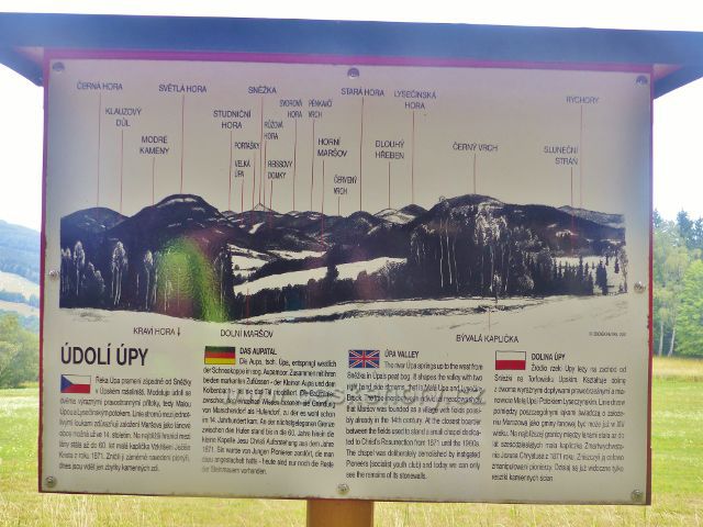 Svoboda nad Úpou - PP Sluneční stráň,informační tabulka na rozhledovém místě do údolí Malé Úpy