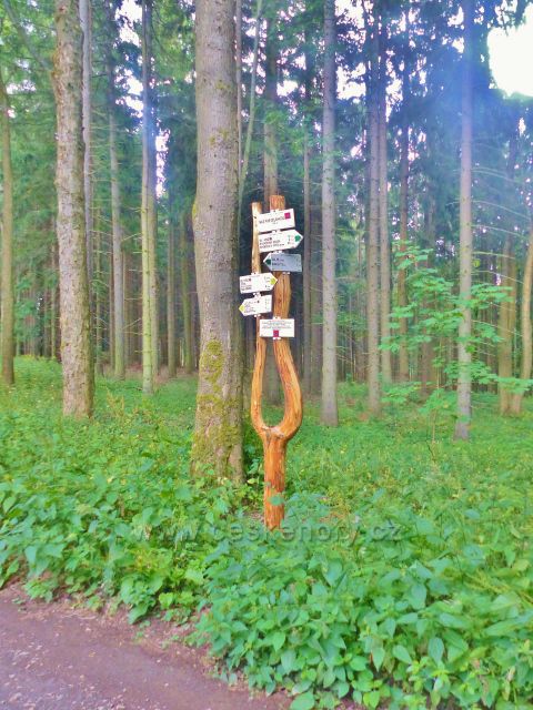 Žacléř - turistický rozcestník "Nad porcelánkou, 760 m.n.m."