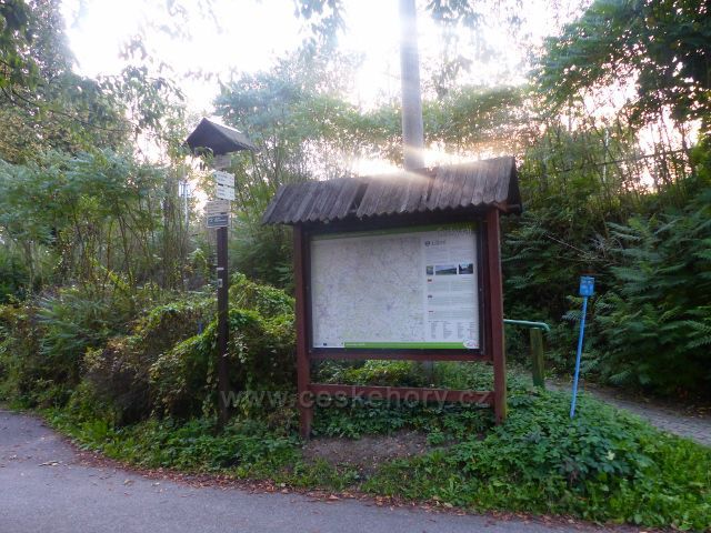 Turistický rozcestník "Líšný,žst. 263 m.n.m."