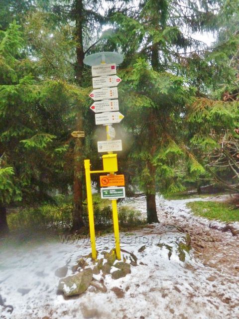 Králický Sněžník - turistický rozcestník "Franciska (chata HS) 1220 m.n.m."