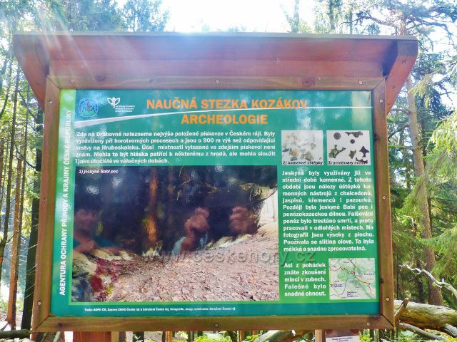 Kozákov - informační tabule NS Kozákov u Drábovny