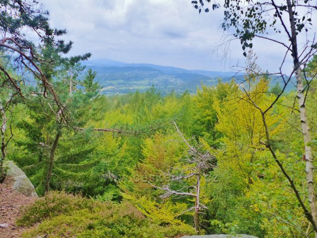 Kozákov - výhledové místo na trase NS Kozákov nad rozcestím Pod Drábovnou