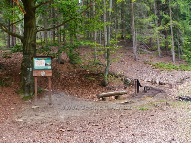 Kozákov - místo zlomu horninových ker na trase NS Kozákov k rozcestí Pod Radostnou studánkou