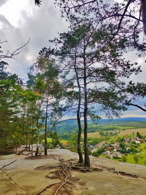 Klokočské skály - hřeben skalní stěny nad okrajem obce Klokočí