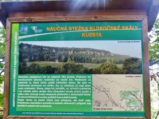 Klokočské skály - panel NS Klokočské skály  "Kuesta", což je ukončená pískovcová kra