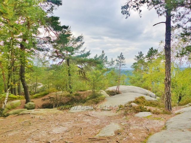 Klokočské skály - z trasy po červené TZ k rozcestí Zdenčina skála