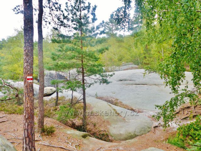Klokočské skály - z trasy po červené TZ k rozcestí Zdenčina skála