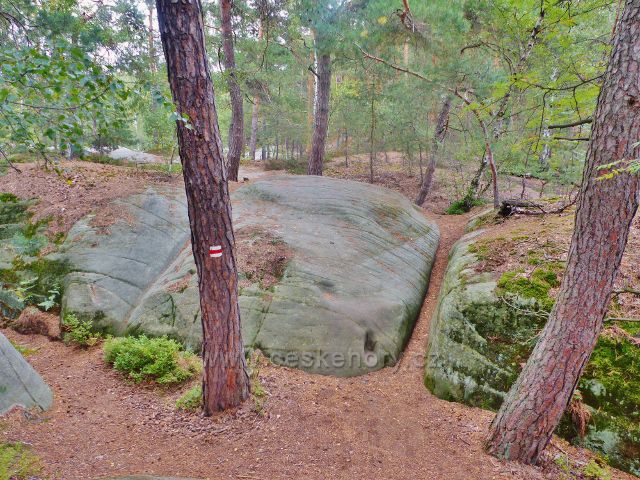 Klokočské skály - z trasy po červené TZ k rozcestí Zdenčina skála