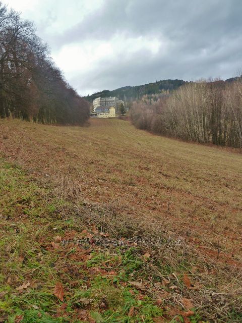 Jeseník, Muzikantská stezka - průhled úbočím vrchu Kopa(641 m.n.m.) k Vídeňské kavárně