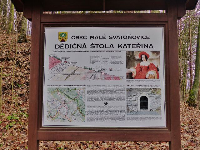 Malé Svatoňovice - informační panel u dědičné štoly Kateřina