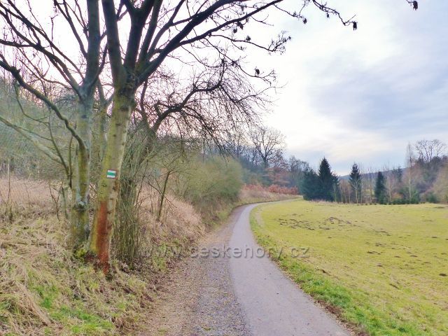 Skalice nad Svitavou - trasa po zelené TZ vede po upravené cyklostezce až do  Jabloňova