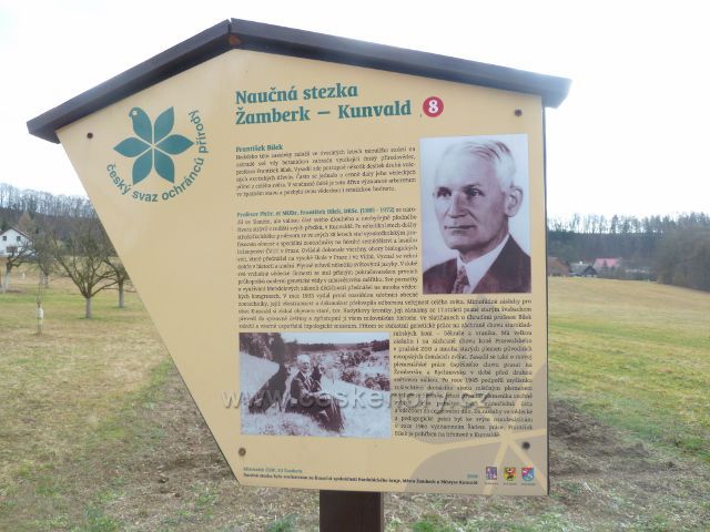 Kunvald - panel 8.zastavení NS Žamberk-Kunvald pojednává o prof. Fr.Bílkovi,našem významném přírodovědci